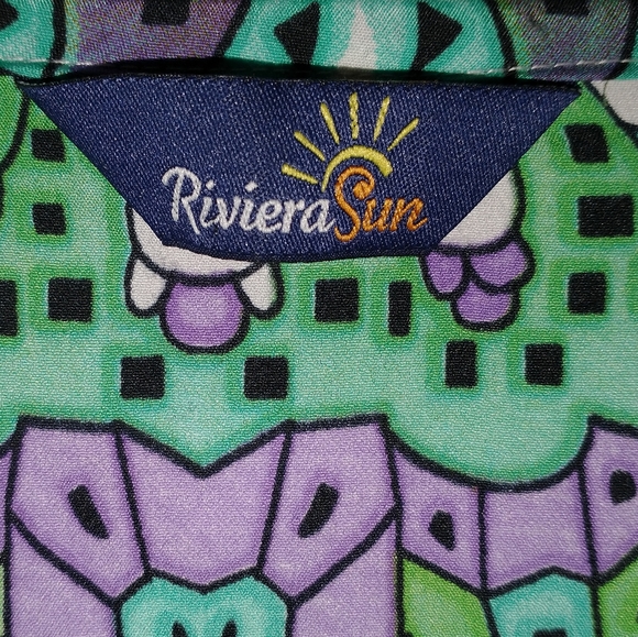 Riviera Sun Multi Color Tunic Coverup Dress Size Medium - Picture 6 of 8